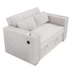 Revi Convertible Sofa w 2 Pillows | USB & Cupholders | Beige Corduroy