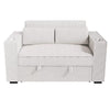 Revi Convertible Sofa w 2 Pillows | USB & Cupholders | Beige Corduroy