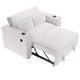 Revi Convertible Sofa w 2 Pillows | USB & Cupholders | Beige Corduroy