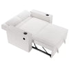 Revi Convertible Sofa w 2 Pillows | USB & Cupholders | Beige Corduroy