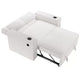 Revi Convertible Sofa w 2 Pillows | USB & Cupholders | Beige Corduroy