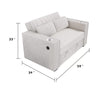 Revi Convertible Sofa w 2 Pillows | USB & Cupholders | Beige Corduroy