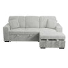 Meso 2pc Convertible Sectional Sofa with Chaise | 2 Pillows | Gray Corduroy