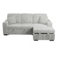 Meso 2pc Convertible Sectional Sofa with Chaise | 2 Pillows | Gray Corduroy