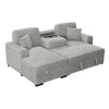 Meso 2pc Convertible Sectional Sofa with Chaise | 2 Pillows | Gray Corduroy