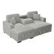 Meso 2pc Convertible Sectional Sofa with Chaise | 2 Pillows | Gray Corduroy
