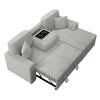 Meso 2pc Convertible Sectional Sofa with Chaise | 2 Pillows | Gray Corduroy