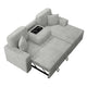 Meso 2pc Convertible Sectional Sofa with Chaise | 2 Pillows | Gray Corduroy