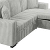Meso 2pc Convertible Sectional Sofa with Chaise | 2 Pillows | Gray Corduroy