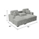 Meso 2pc Convertible Sectional Sofa with Chaise | 2 Pillows | Gray Corduroy