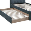 Shahi Full Platform Bed w Trundle | Charcoal Gray Brushed Linen Upholstery