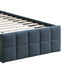 Shahi Full Platform Bed w Trundle | Charcoal Gray Brushed Linen Upholstery