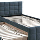 Shahi Full Platform Bed w Trundle | Charcoal Gray Brushed Linen Upholstery