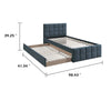 Shahi Full Platform Bed w Trundle | Charcoal Gray Brushed Linen Upholstery
