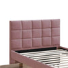 Shahi Full Platform Bed w Trundle | Tufted Pink Brushed Linen Upholstery