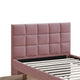 Shahi Full Platform Bed w Trundle | Tufted Pink Brushed Linen Upholstery