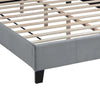 Yuko Full Platform Bed | Tufted Gray Velvet Upholstery | Espresso Brown