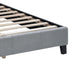 Yuko Full Platform Bed | Tufted Gray Velvet Upholstery | Espresso Brown