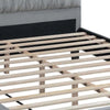 Yuko Full Platform Bed | Tufted Gray Velvet Upholstery | Espresso Brown