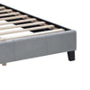 Yuko Queen Platform Bed | Tufted Gray Velvet Upholstery | Espresso Brown