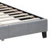 Yuko Queen Platform Bed | Tufted Gray Velvet Upholstery | Espresso Brown