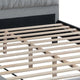 Yuko Queen Platform Bed | Tufted Gray Velvet Upholstery | Espresso Brown
