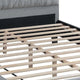 Yuko Queen Platform Bed | Tufted Gray Velvet Upholstery | Espresso Brown