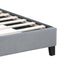 Yuko Full Platform Bed | Nailed Wingback | Gray Velvet Upholstery | Brown