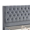 Yuko Full Platform Bed | Nailed Wingback | Gray Velvet Upholstery | Brown