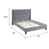 Yuko Full Platform Bed | Nailed Wingback | Gray Velvet Upholstery | Brown
