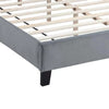 Yuko Queen Platform Bed | Nailed Wingback | Gray Velvet Upholstery | Brown