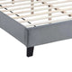 Yuko Queen Platform Bed | Nailed Wingback | Gray Velvet Upholstery | Brown