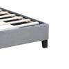 Yuko Queen Platform Bed | Nailed Wingback | Gray Velvet Upholstery | Brown