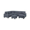 Vini 5pc Sectional Sofa Set | 3 Pillows | USB | Foam Fill Dark Gray Corduroy