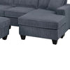 Vini 5pc Sectional Sofa Set | 3 Pillows | USB | Foam Fill Dark Gray Corduroy