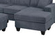 Vini 5pc Sectional Sofa Set | 3 Pillows | USB | Foam Fill Dark Gray Corduroy