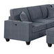 Vini 5pc Sectional Sofa Set | 3 Pillows | USB | Foam Fill Dark Gray Corduroy