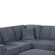Vini 5pc Sectional Sofa Set | 3 Pillows | USB | Foam Fill Dark Gray Corduroy