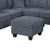 Vini 5pc Sectional Sofa Set | 3 Pillows | USB | Foam Fill Dark Gray Corduroy