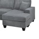 Vini 5pc Sectional Sofa Set | 3 Pillows | USB | Foam Fill Fog Gray Corduroy