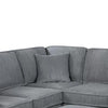 Vini 5pc Sectional Sofa Set | 3 Pillows | USB | Foam Fill Fog Gray Corduroy