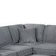 Vini 5pc Sectional Sofa Set | 3 Pillows | USB | Foam Fill Fog Gray Corduroy