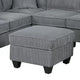 Vini 5pc Sectional Sofa Set | 3 Pillows | USB | Foam Fill Fog Gray Corduroy