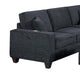 Vini 5pc Sectional Sofa Set | 3 Pillows | USB | Foam Fill Slate Black Chenille