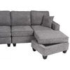 Vini 5pc Sectional Sofa Set | 3 Pillows | USB | Foam Fill Slate Gray Chenille