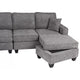 Vini 5pc Sectional Sofa Set | 3 Pillows | USB | Foam Fill Slate Gray Chenille