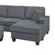 Vini 5pc Sectional Sofa Set | 3 Pillows | USB | Foam Fill Slate Gray Chenille