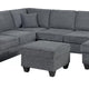 Vini 5pc Sectional Sofa Set | 3 Pillows | USB | Foam Fill Slate Gray Chenille