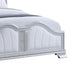 Mody Arched King Bed w LED | Glitter Stripe | Silver Fabric Upholstery | Gray