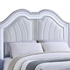 Mody Arched King Bed w LED | Glitter Stripe | Silver Fabric Upholstery | Gray